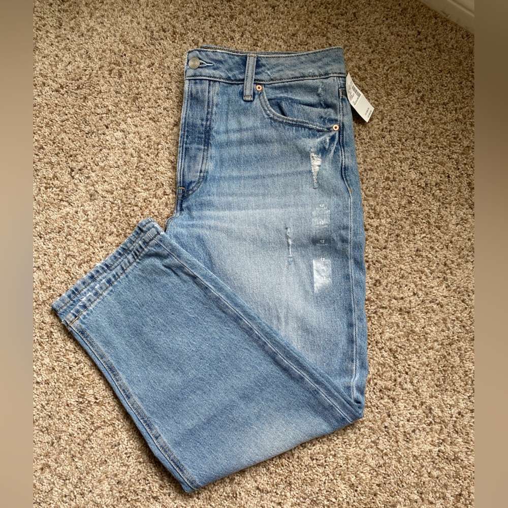 BRAND NEW!!! Goldie Blues Cheeky Taper Ankle High Rise Light-wash Jeans